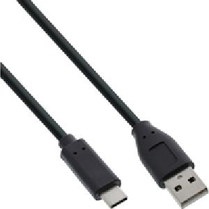 InLine USB 2.0 Kabel - USB-C Stecker an A Stecker - schwarz - 0,5m